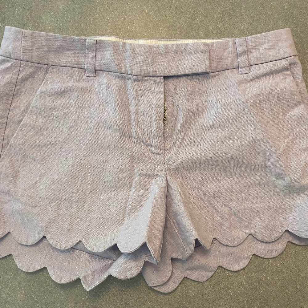 J Crew Scalloped Shorts Size 4 - Lilac